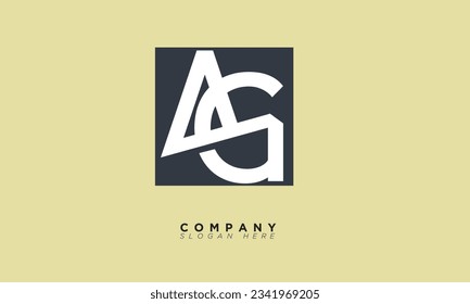 Letras alfabéticas AG Iniciales Logotipo Monograma GA, A y G