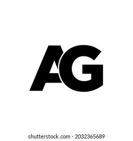 "AG" Company name initial letters Monogram. AG connected letters logo.