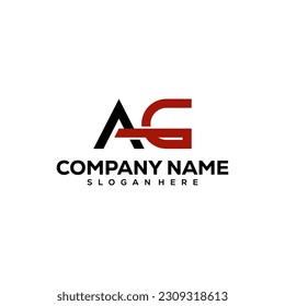 AG elegant logo template in gold color, vector file .eps 10, text and color is easy to edit
