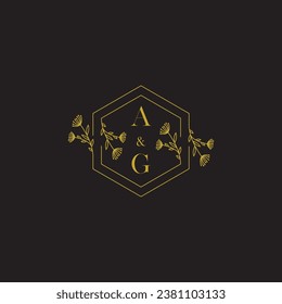 AG elegant wedding initial logo in high quality professional design that will print well across any print media