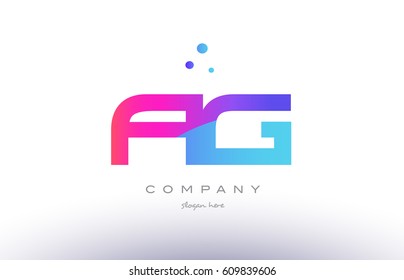 ag a g  creative pink purple blue modern dots creative alphabet gradient company letter logo design vector icon template
