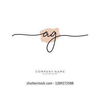 AG A G Initial handwriting logo template