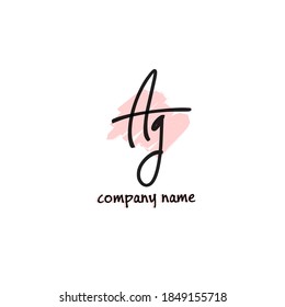 AG A G Modelo de logotipo de escritura manual inicial vector
