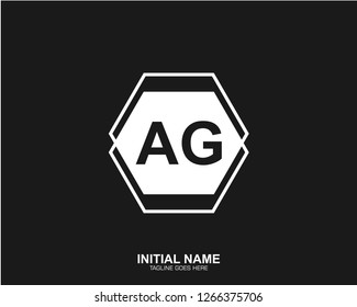 AG A G Initial logo letter with minimalist concept vector
