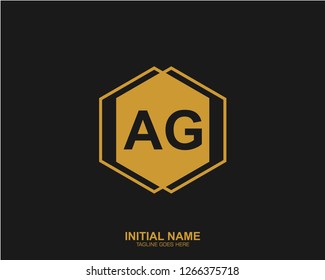 AG A G Initial logo letter with minimalist concept vector