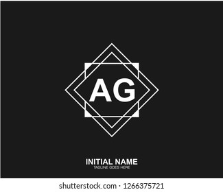 AG A G Initial logo letter with minimalist concept vector