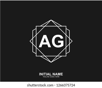 AG A G Initial logo letter with minimalist concept vector
