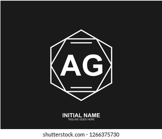 AG A G Initial logo letter with minimalist concept vector