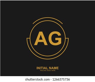 AG A G Initial logo letter with minimalist concept vector
