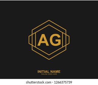 AG A G Initial logo letter with minimalist concept vector