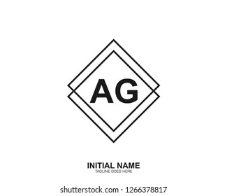 AG A G Initial logo letter with minimalist concept vector