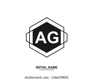 AG A G Initial logo letter with minimalist concept vector