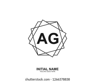 AG A G Initial logo letter with minimalist concept vector