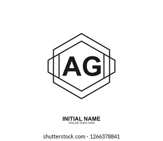 AG A G Initial logo letter with minimalist concept vector