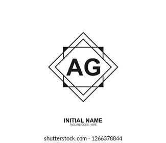 AG A G Initial logo letter with minimalist concept vector