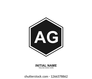 AG A G Initial logo letter with minimalist concept vector