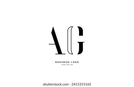 AG, GA, A, G, Monograma del logotipo de las letras abstractas