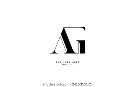 AG, GA, A, G, Monograma del logotipo de las letras abstractas