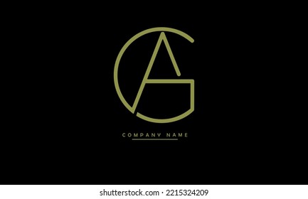 AG, GA Abstract Letters Logo Monograma