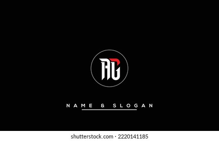 AG,  GA  Abstract  Letters  Logo  Monogram