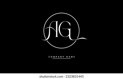 AG, GA Abstract Letters Logo Monograma