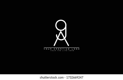 Plantilla de monograma del logotipo del vector abstracto de AG