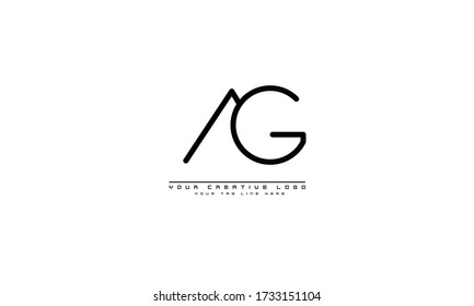 AG GA abstract vector logo monogram template