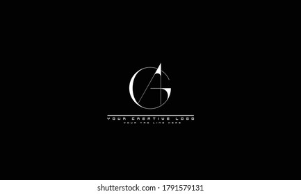 AG GA abstract vector logo monogram template