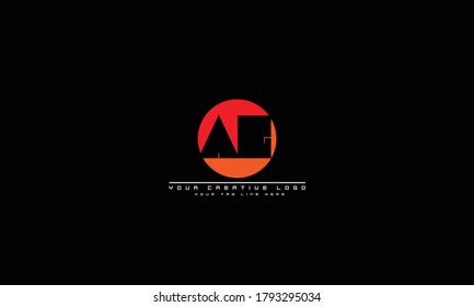 Plantilla de monograma del logotipo del vector abstracto de AG