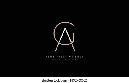 AG GA abstract vector logo monogram template