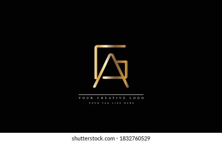 AG GA abstract vector logo monogram template