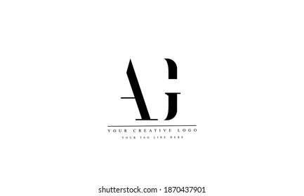AG GA abstract vector logo monogram template