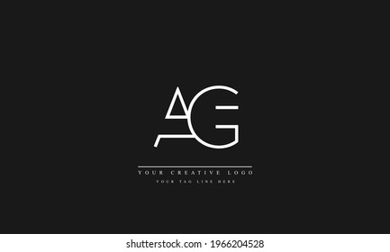 AG GA abstract vector logo monogram template
