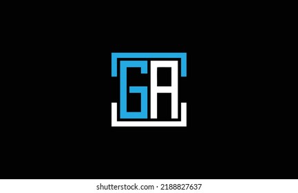 Monograma del logotipo del vector abstracto de AG