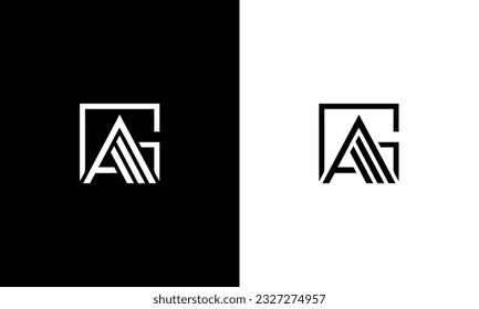 AG GA abstract vector logo monogram