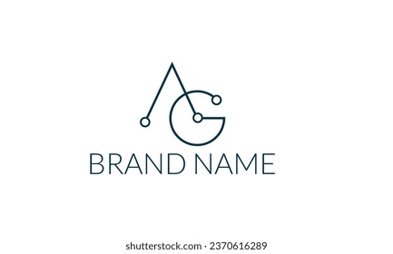 AG GA logotipo de vector abstracto monograma creativo plantilla de icono de carta moderna