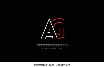 AG, GA, A and G abstract vector logo monogram template