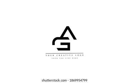 AG GA A G abstract vector logo monogram template