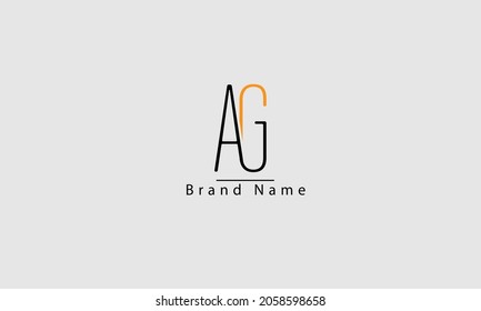 AG GA A G abstract vector logo monogram template