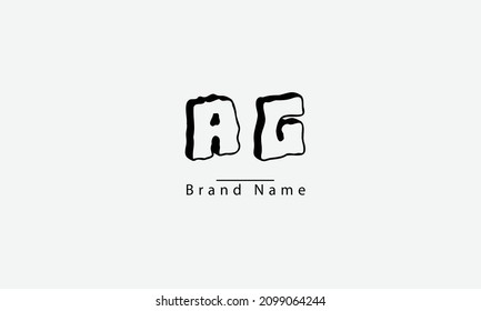 AG GA A G abstract vector logo monogram template