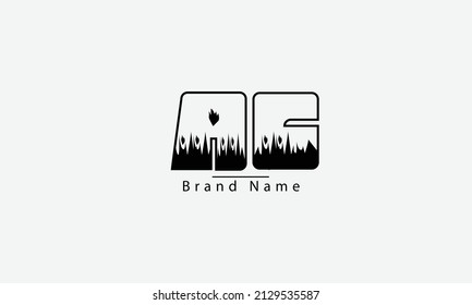 AG GA Eine abstrakte Vorlage für das Vektor-Logo, Monogramm