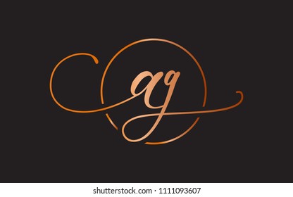 ag ga a g Lowercase Circular Cursive Letter Initial Logo Design Template Vector Illustration