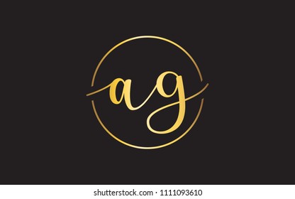 ag ga a g Lowercase Circular Cursive Letter Initial Logo Design Template Vector Illustration
