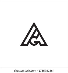 AG or GA letter logo design vector.