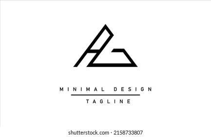 AG o GA Diseño de logotipo mínimo Ilustración de arte vector
