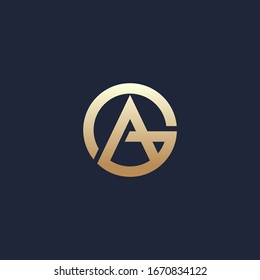 AG ou GA. Monogramme de Deux lettres A&G ou G&A. Luxe, sobre, minimaliste et élégant AG, design logo GA. Modèle d'illustration vectorielle.
