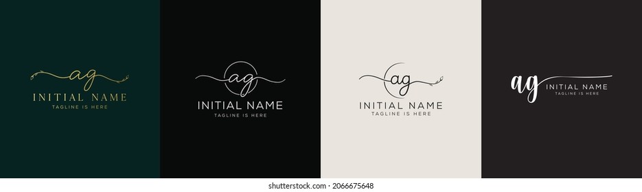 AG Firma inicial vector de plantilla de logotipo
