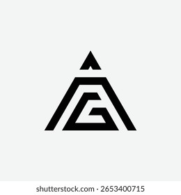 Diseño de logotipo de arte de línea de triángulo AG perfecto para el mercado de valores, las finanzas y la marca comercial.