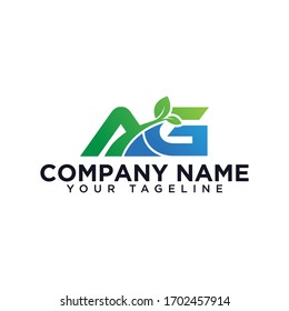 AG Green Leaf vector gradient color  Letter Design Logo ,initial design vector.AG Green Leaf Vector Gradient  Letter Logo Design  Initial Design Vector Leaf Icon Organic eco  logos with green
