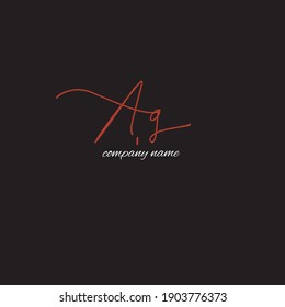 ag handwritten logo for identity